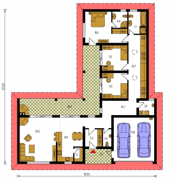 Plan de sol du rez-de-chaussée - BUNGALOW 143